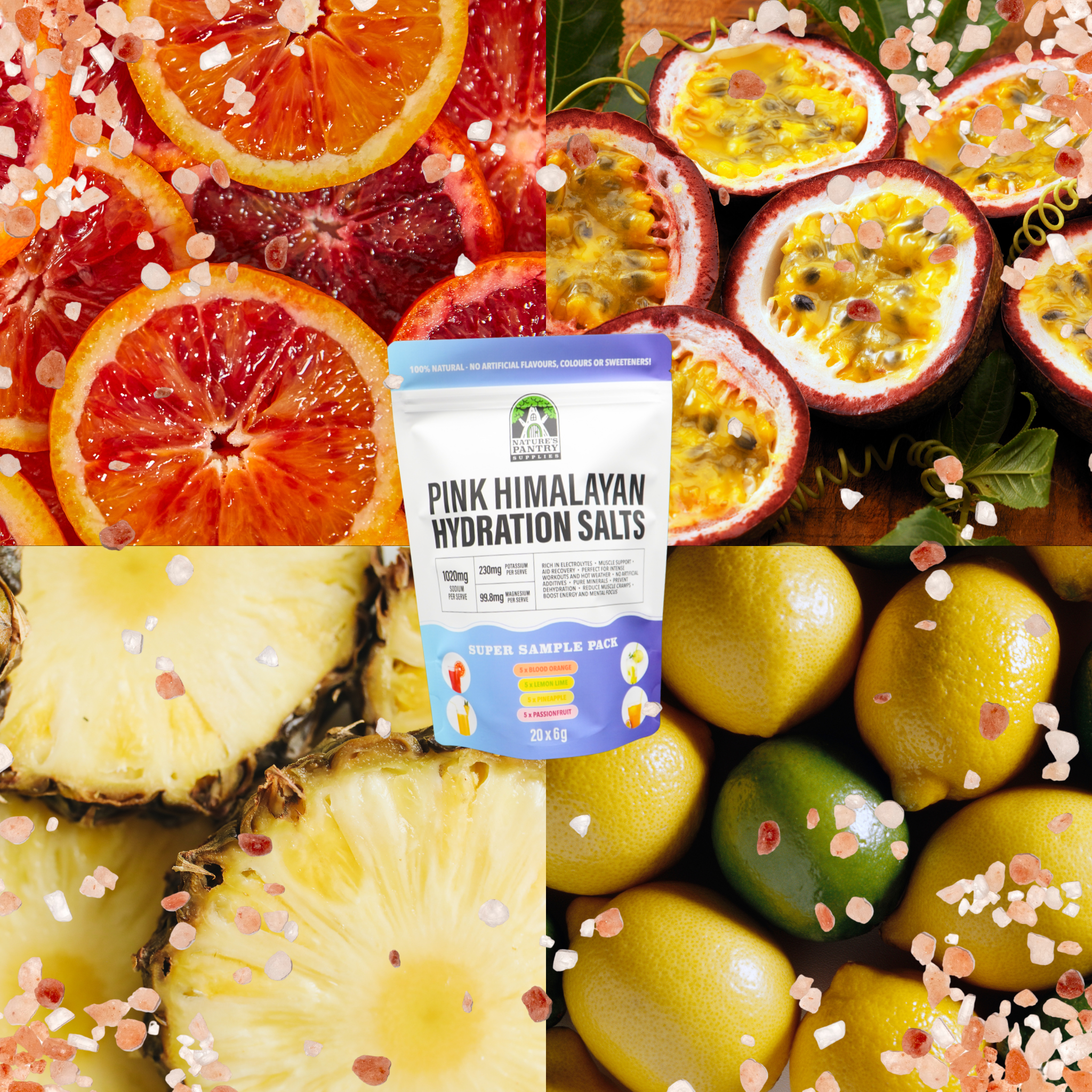 Pink Himalayan Hydration Salts Super Sample Pack | 20 Electrolyte Sachets