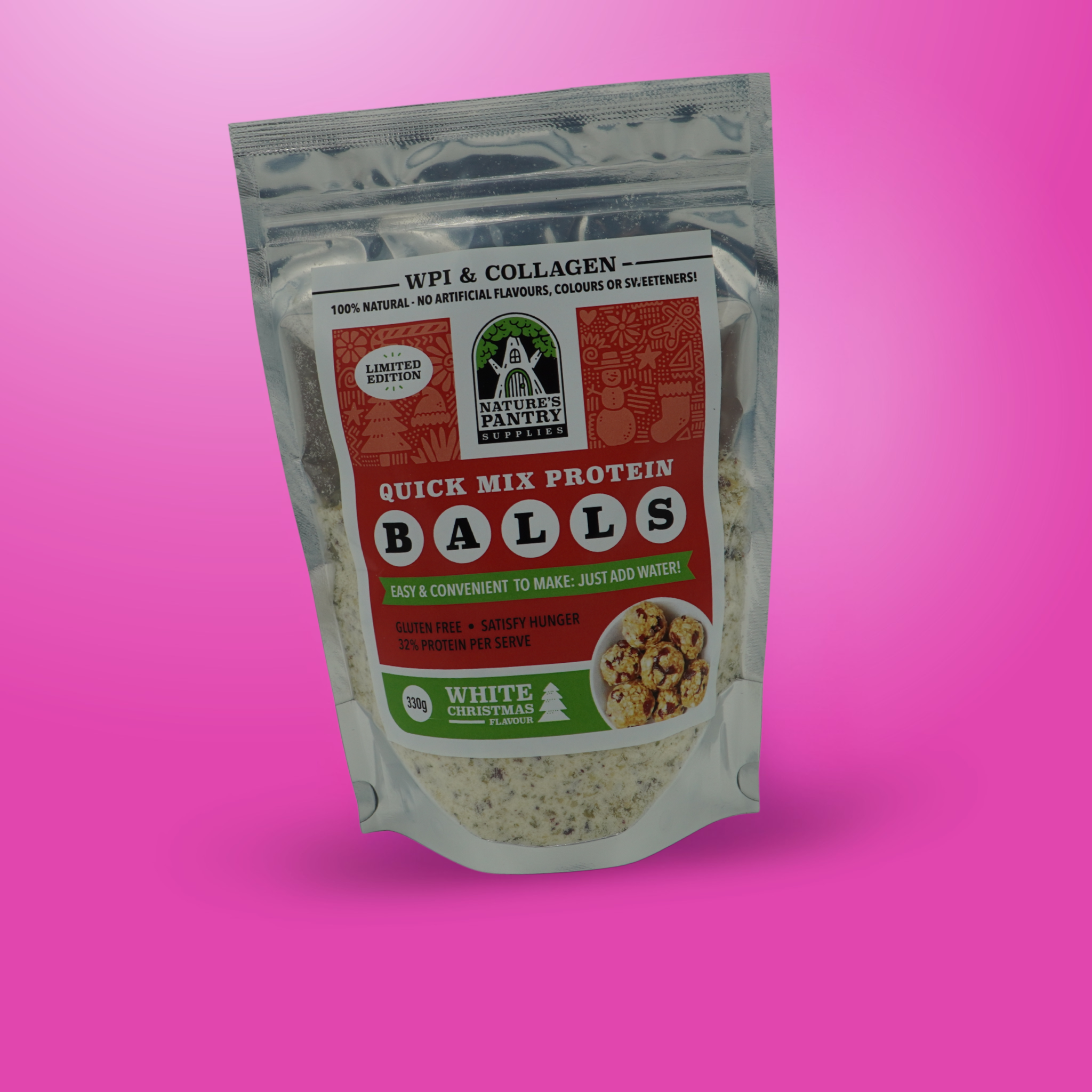 Limited Edition White Christmas Quick Mix Collagen Protein Balls